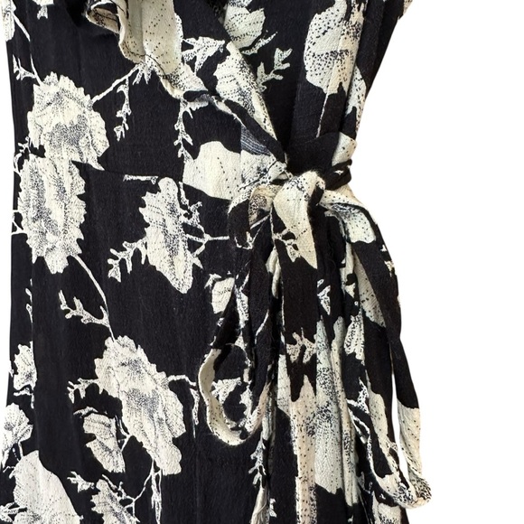 Free People French Quarter Floral Ruffle Wrap Mini Dress M - Picture 4 of 11